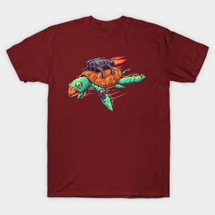 Turtle Machine Fire Funny T-Shirt